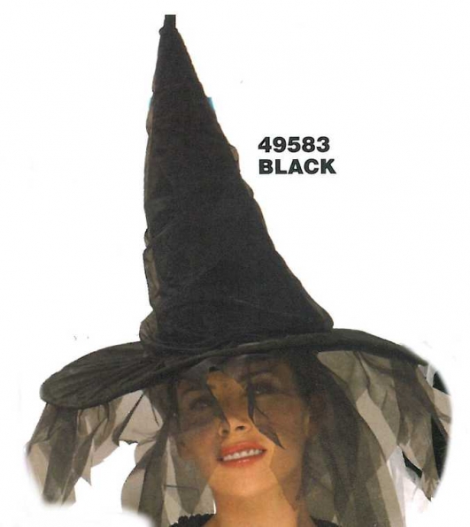 costume di carnevale CAPPELLO STREGA NERO